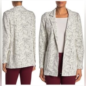 Catherine Malandrino Textured Knit Blazer Size XS Open Pockets Quiet Luxury